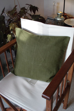 Hemp Cushion Covers - Deep Sage Green, 45cm x 45cm